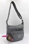 Women's Gray Lightweight Fabric 8 Compartment Crossbody Messenger Shoulder Bag