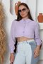 Women's Crop Lila Shirt Handwork Stone Design Shirt