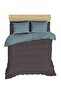 Single Brown Mint Duvet Cover Set - Modern 160x220 Cm - 2