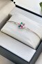 Adjustable Zircon Stone - Silver Color Lotus Flower Patterned Women's Bracelet - 4