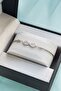 Silver Color Adjustable Zircon Stone Infinity Detail Women's Bracelet with Lift-Up Feature - 5