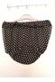 Mesh Curtain - Black and White Polka Dot, 97 cm Circumference, Organza Ribbon Detail, 34 cm Height. - 2