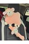 Car Salmon, Pink Seat Belt Accessory Lamb Ornament Neck Pillow Lamb Set of 2 - 3