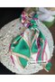 Trend Fashion Elastic Chain Belt Motif Patterned Foulard Shawl Scarf Pendant Buckle Pink Green Satin - 4