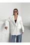 Oversize White Striped Blazer Jacket