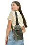 Unisex Black Leather Cross Chest and Shoulder Bag with USB Headphone Outlet and Zipper - 5