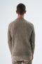 Men's Mink Half Fisherman Hair Braided Back Sleeve Ribbed Wool Knitwear Knitted Sweater Trist-5328 - 4