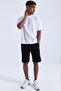 Unisex Oversize Black Shorts White T-Shirt Set - 2