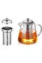 Borosilicate Glass Steel Strainer and Lid Oval Design Luxury Tea & Coffee Teapot 750 Ml (IPC) - 3