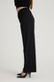 High Waist Women's Lycra Wide Leg Elastic Waist Combed Cotton Trousers with Pockets G111-2 - 7