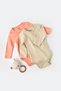 Baby 2 Piece Long Sleeve Bodysuit, 100% Organic Cotton, Baby and Newborn Series - Csy3025