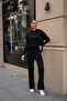 Black Women's Hooded Corduroy Suit