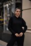 Black Women's Hooded Corduroy Suit - 6