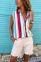 Mint Colored Sleeveless Striped Women's Shirt - BST700-3647