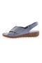 Women's Cross Thick Banded Velcro Sandals Denim Blue Leather 1293243 - 3