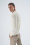 Men's Bone Half Fisherman Ribbed Knitted Hair Braided Wool Knitwear Knitted Sweater Trist-5343 - 5