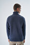 Men's Navy Blue Turtleneck Braided Wool Knitwear Knitted Sweater Trist-5336 - 4