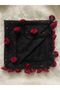 Reyyan Silk Scarf, Cheesecloth, Rosary Set, Red Rose - 8