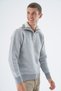 Men's Gray Truck Collar Jacquard Three-Color Zippered Wool Knitwear Knitted Sweater Trist-5340 - 3