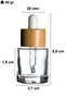 20 ml Transparent Serum Bottle - Bamboo Lid, Wooden Dropper Glass 50 Pieces - 2