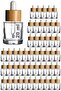 20 ml Transparent Serum Bottle - Bamboo Lid, Wooden Dropper Glass 50 Pieces