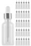 50 ml Transparent Dropper Serum - Leak Proof Silver Dropper Glass Bottle 30 Pieces