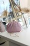 Women's Pink Stone Woven Line Detail Oyster Evening Dress Bag - 3