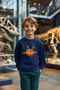 Indigo Boys' Seasonal-Thin Dinosaur Print Crew Neck Knitted Sweatshirt Tkdaw25Sw00005
