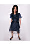 Anthracite Tulle Detailed Dress