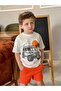 PALM AND CAR PRINTED CHILDREN'S SUMMER BOTTOM TOP SET - 3