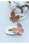 Earth Pink Butterfly Snap Niche Hair Accessory Buckle (1 Pair)
