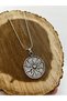 Stainless Tarnish Free Steel Silver Color Maya Sun 60cm Snake Chain Unisex 316L Steel Necklace - 6