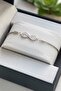 Silver Color Adjustable Zircon Stone Infinity Detail Women's Bracelet with Lift-Up Feature - 2