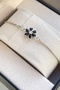 Silver Color Lifted Colorfast Adjustable Zircon Stone Lotus Flower Women's Bracelet - 5