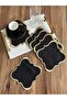 6 Wide Wrapped Embroidered Coffee Cocktail Serving Napkins