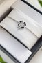Silver Color Adjustable Zircon Stone Black Clover Detail Women's Bracelet with Color-Resistant Lift-Off Feature - 5