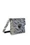Women's Black and White Zebra Patterned Buckle Hand and Shoulder Bag Gc0103Zebra