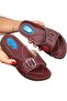 Women's Burgundy Orthopedic Hallux and Heel Spur Slippers Bone Protrusion Slippers - 5