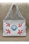 Seashell Patterned Print Mesh Bag