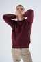 Men's Burgundy Crew Neck Linx Diamond Patterned Wool Knitwear Knitted Sweater Trist-5332 - 6
