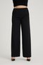 High Waist Women's Lycra Wide Leg Elastic Waist Combed Cotton Trousers with Pockets G111-2 - 6