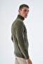 Men's Khaki Turtleneck Braided Wool Knitwear Knitted Sweater Trist-5336 - 4
