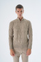 Men's Mink Stand Collar Short Zipper Knitted Wool Knitwear Knitted Sweater Trist-5344