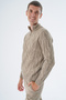 Men's Mink Stand Collar Short Zipper Knitted Wool Knitwear Knitted Sweater Trist-5344 - 5