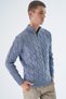 Men's Aviator Half Fisherman Zippered Hair Braided Wool Knitwear Knitted Sweater Trist-5339 - 2