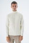 Men's Bone Turtleneck Knitted Wool Knitwear Knitted Sweater Trist-5336