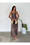 Women's Leopard Patterned Cotton Adjustable Strap Poplin Casual Dress - 3