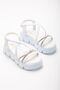 Cross Stone Elastic Girl's Sandals Shoes, High Sole Sandals - 2