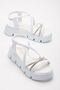Cross Stone Elastic Girl's Sandals Shoes, High Sole Sandals