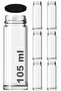 105 ml Metal Black Lid 105 Cc Clear Tall Glass Jar (6 Pieces)